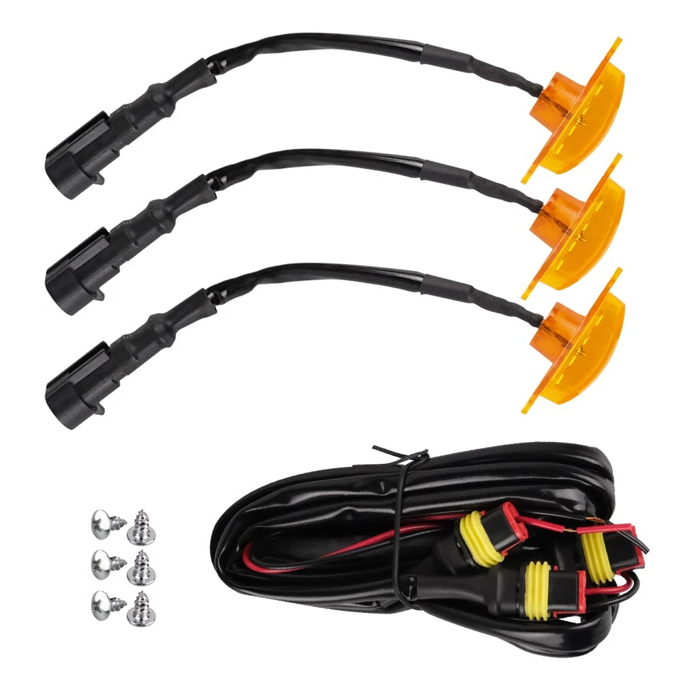 3pcs LED Front Grille Lights For 2004-2019 Ford F-150, F250, F350 Raptor Yellow Foto 2 de 4