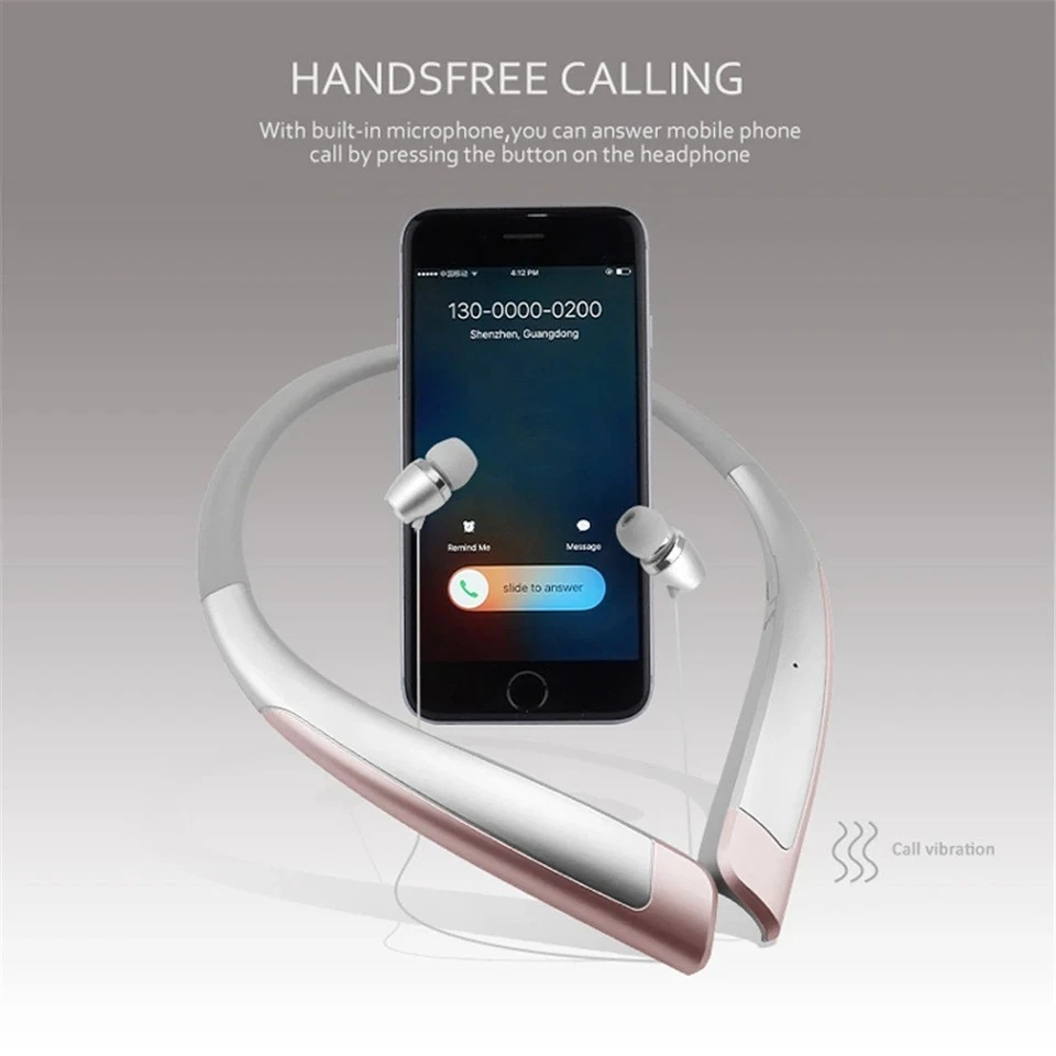 HBS-1100 Auriculares Estéreo Bluetooth Binaurales Manos Libres Banda para el Cuello Auriculares Foto 3 de 4