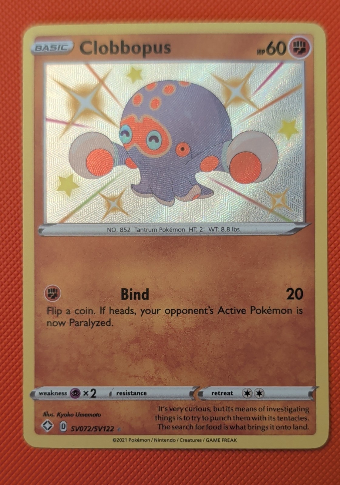 Pokémon Clobbopus SV072/SV122 Shiny Vault - Shining Fates Baby Shiny Holo NM