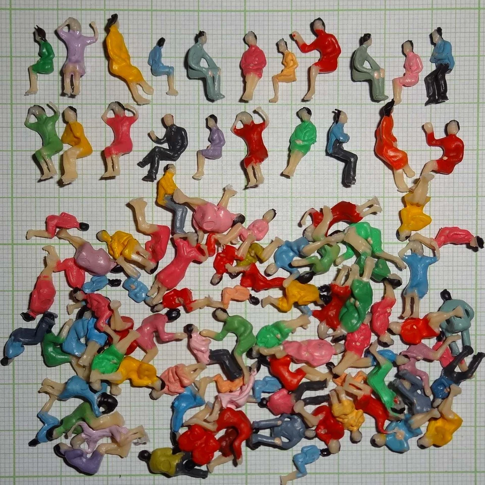 MARKENLOS 200 Sitzende Figuren für wagen. Reisende Figure. Versand Frei! (Spur H0) Aktionp