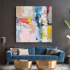 Hand painted Oil Painting Decorative abstract Painting The Living Room Purple