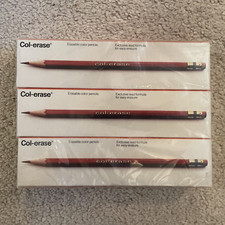 6 Boxes FABER CASTELL Col-erase Lead Erasable Pencil 20005 Carmine Red 1277