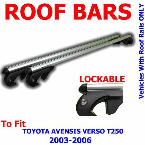 AeroBar Locking Roof Bars for Toyota Avensis Verso T250 0306 Aluminium