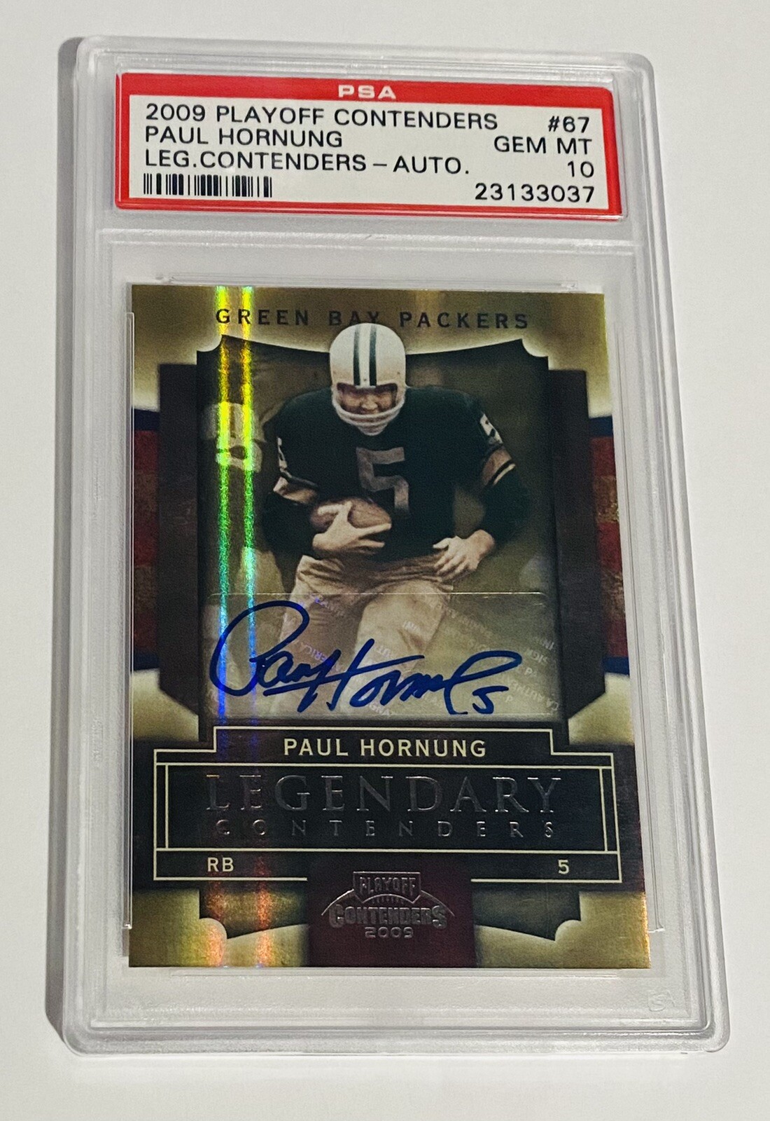 Paul Hornung Autographed Signed Green Bay Packers 2009 Playoff Contenders Packers POP 3 PSA 10 