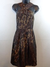 Banana Republic Dress Women's 8 Brown Tan Sleeveless Animal Print