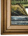ORIGINAL OIL PAINTING FT. RIVER, FOREST  AND MOUNTAINS IN GOLD FRAME. VINTAGE. — photo 10