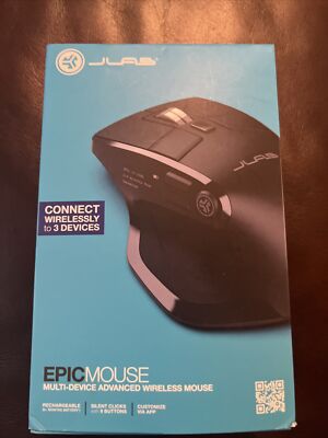 JLab Epic Wireless Mouse For PC, Laptop, Mice, 2.4G, Bluetooth, Black ...