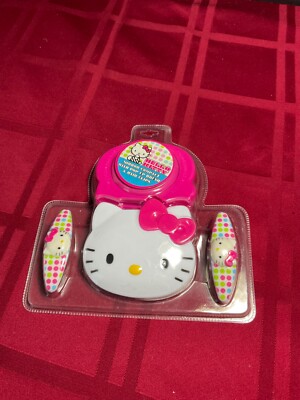 2009 Hello Kitty Compact Mirror With Pop Up Brush & Extra Hair Clips