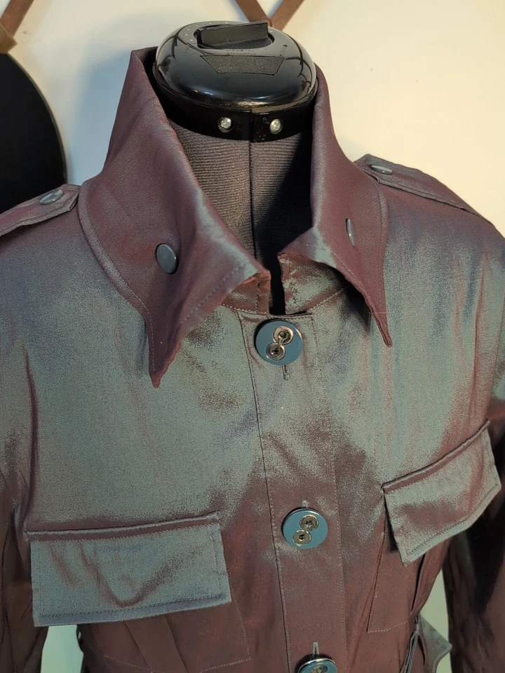 Samuel Dong Iridescent Purple Belted Jacket Sz L - Image 4 of 4