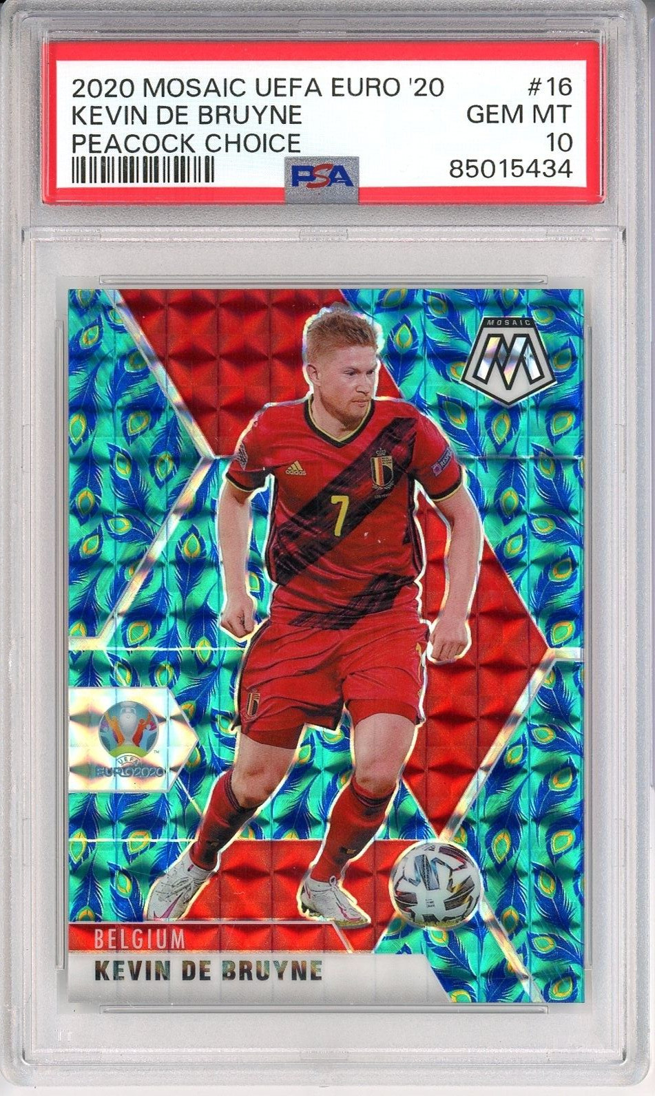 Kevin De Bruyne 2020 Mosaic Euro #16 Choice Peacock /(SSP 
