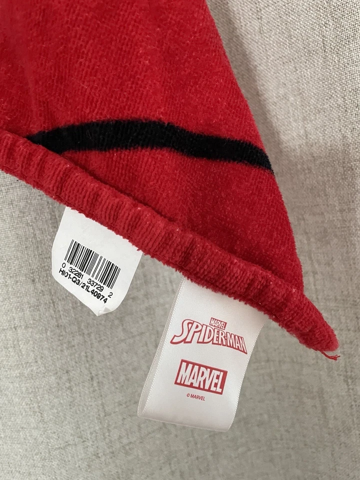 Marvel Spider-Man Hooded Bath Towel Wrap 100% Cotton Size 22" x 51" - Image 4 of 4