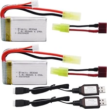 2pcs 7.4V 850mAh Li-PO Battery for 1/18 Scale 9310 9300 9301E 9302E RC Car Truck