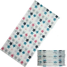 Scaldacollo bandana tubolare traspirante microfibra bianca  stelle bianco  moto