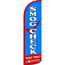 Smog Check Test Only  3 ft X 11 1/2 ft Windless Swooper Flag (Flag Only)