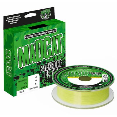 (0,13 /1m) Madcat Backbone - 600m geflochtene Angelschnur, Wallerschnur