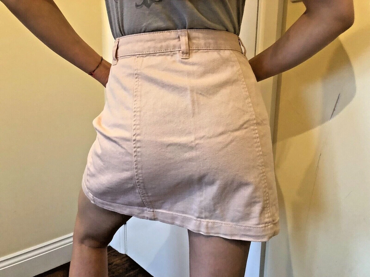 Light pink hot sale denim mini skirt
