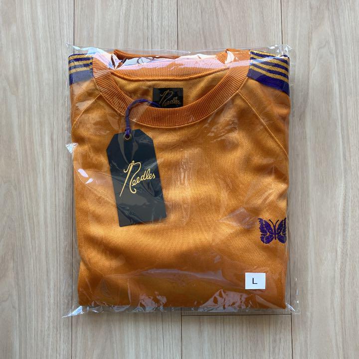 NEEDLES Sweatshirt Trainer Yellow x Purple lines Size-L New