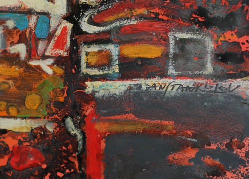 Anatoly Stankulov ( 1956 - ) Oil painting abstract composition signed - Picture 13 of 13