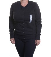 Karen Scott Long-sleeve Crew-neck Cardigan Deep Black S on sale Karen Scott Long-sleeve Crew-neck Cardigan Deep Black S on sale