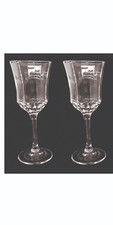 Moet & Chandon Petite Liqueur Champagne 2 x Octagon rim Glasses Vintage 1980's