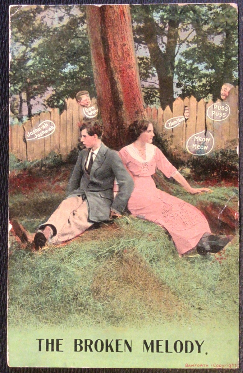 Vintage Postcard “The Broken Melody ” Man Women Couple in Love