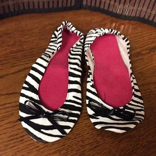 Foldable Womens Ballet Flats Size Small 5 to 6 Zebra Print New  F18