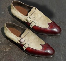 Handmade Men's Leather Loafers Formal custom Skin Maroon Color Dress Shoes-416