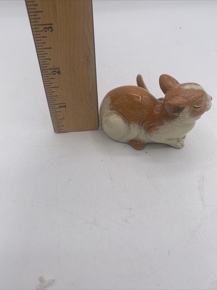 Kitty’s Kennel Cat Hand Crafted “Sleepy” Cat Figurine Solid Ceramic