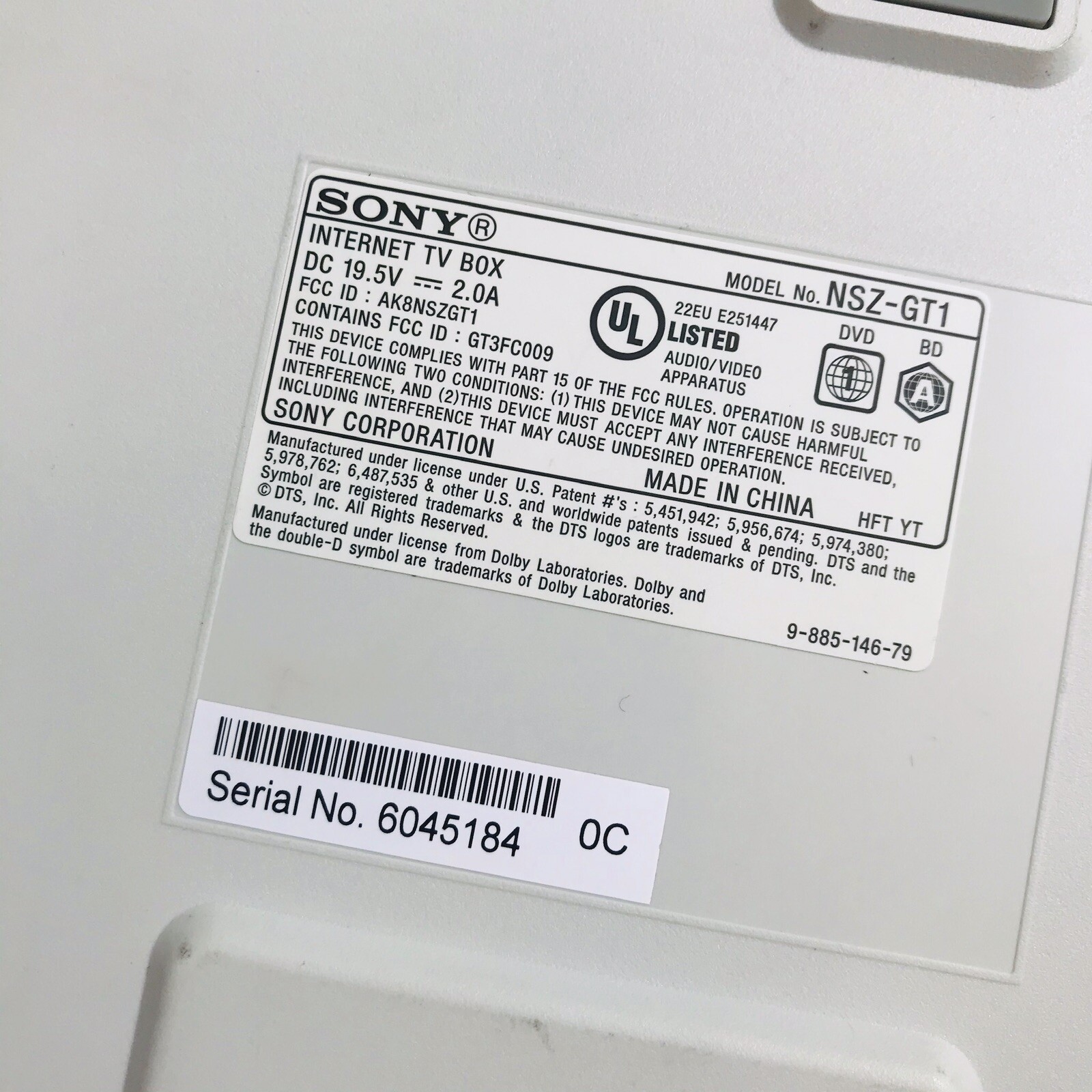 Sony NSZGT1 Bluray Player Google TV BOX 411378147004 eBay