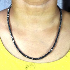 4 mm Certified Black Diamonds Necklace-Great Luster  Sparkle-FREE DIAMOND STUDS
