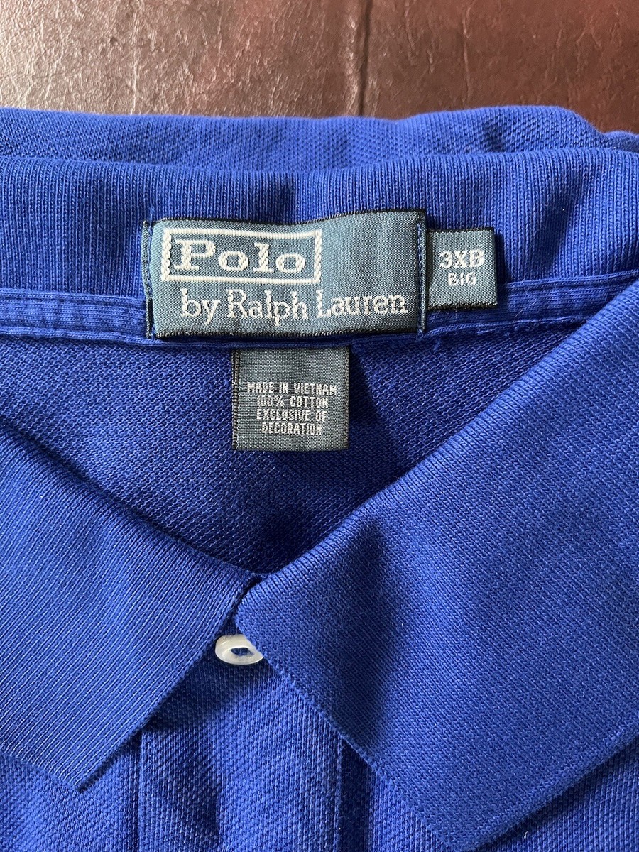 POLO RALPH LAUREN Big Pony Mesh Polo Shirt Mens Long Sleeve COBALT