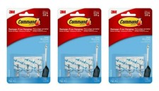 3-Pack Command Clear Transparent 3 Small Wire Hooks, Holds 0.5 lb, 17067CLR-ES