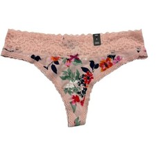 NWT TORRID Thong Pantie Underwear 0X-1X-4X Jersey Lace Pink Floral