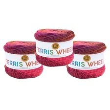 (3 Pack) Lion Brand Yarn 217-611K Ferris Wheel Yarn, Pink Marmalade