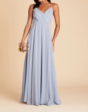BIRDY GREY Kaia Dusty Blue Chiffon Dress Gown Bridesmaid Prom Formal Size M