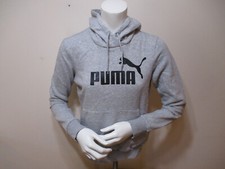 Women's PUMA Gray Hooded Pullover Sweatshirt Size Small S 