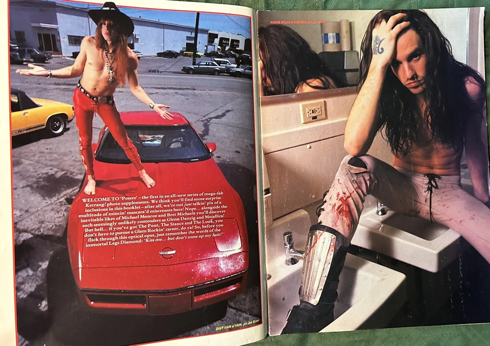 KERRANG U.K. Metal Magazine Posers 24 Full Color photo Spectacular Axl Rose 1990 - Image 4 of 4