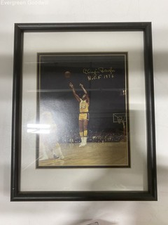 1976 signed picture of Elgin Baylor a frame Size 15x12