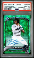 BOWMAN SAPPHIRE EDITION CHROME PROSPECTS SAPPHIRE AUTOS PJ MORLANDO 71/99 PSA 10