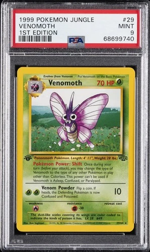 1999 POKEMON JUNGLE 1ST EDITION #29 VENOMOTH PSA 9