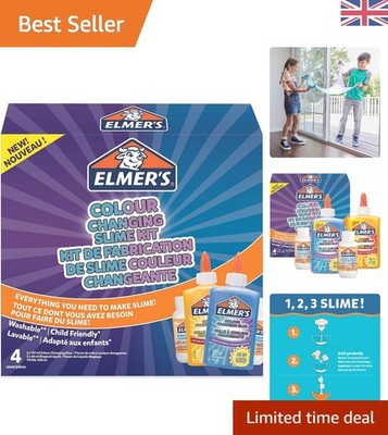 Kinderfreundliches Elmer's Farbwechsel Schleim Set - Waschbar Spaß mit UV-Effekten