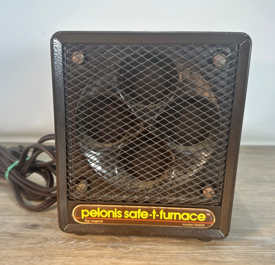 Vintage Pelonis Safe-T Furnace Model 1500W Ceramic Disc Heater Fan Working 1988 