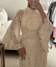 Zimmermann Tiggy Lace Midi Tunic Ivory Dress Size 1 (AU 10 / US 6)