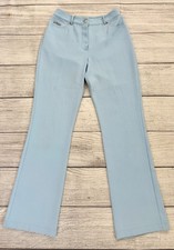 ST JOHN SPORT BY MARIE GRAY Women Sz 4 Light Blue Straight Ribbed 5 Pocket Pants