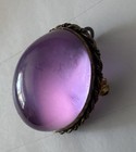 Vintage Lavender Domed Chalcedony 925 Sterling Silver /Gold-Plated Pin/ Pendant — photo 5