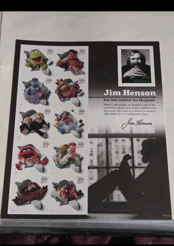 Jim Henson and the Muppets Souvenir Stamp Sheet  #3944 - NEW