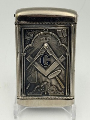 Vintage Double Sided Masonic Lodge Fraternal Match Safe Vesta 1904 Freemason