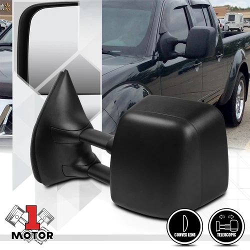 [Left]Driver Side Manual Extendable Towing Side Mirror for 05-15 Nissan Frontier