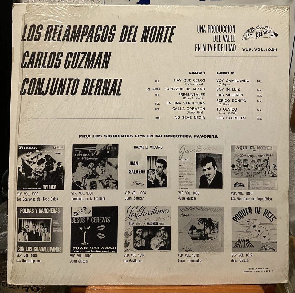 Los Relampagos Del Norte , Carlos Guzman , Conjunto Bernal LP MEGA RARE! Tejano - Image 2 of 4
