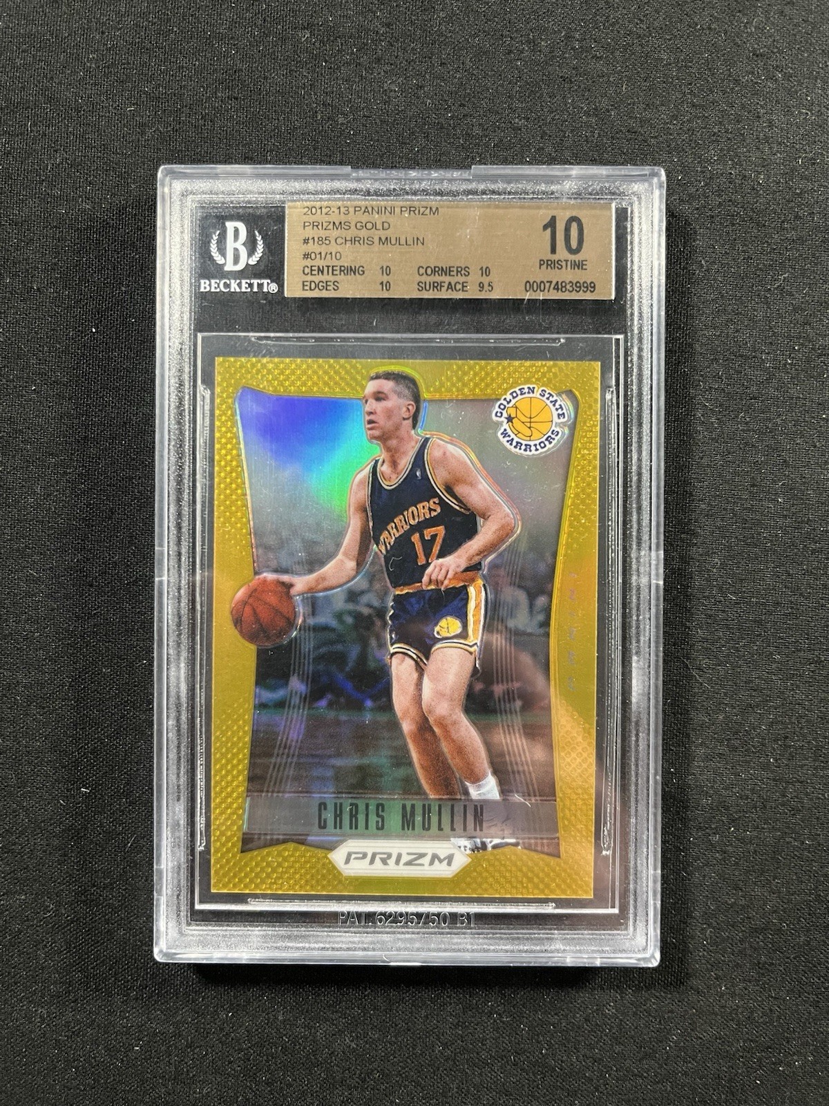 2012-13 Panini Prizm Gold /10 #185 Chris Mullin Warriors BGS 10 Pristine HOF